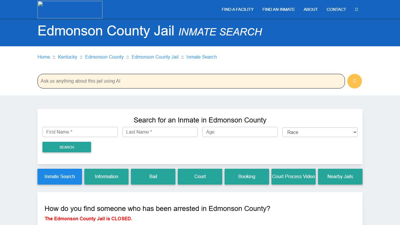 Edmonson County Inmate Search & Roster Find Inmates KY